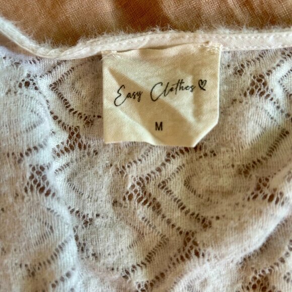 Easy Clothes Lace Button Cardigan, Size M, Cream White - Picture 2 of 3